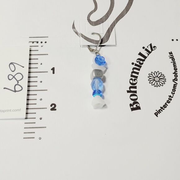 NEW BOHEMIALIZ earrings 689frozebl#mfs Czech Blue dangle earrings fairy earrings - Picture 4 of 5